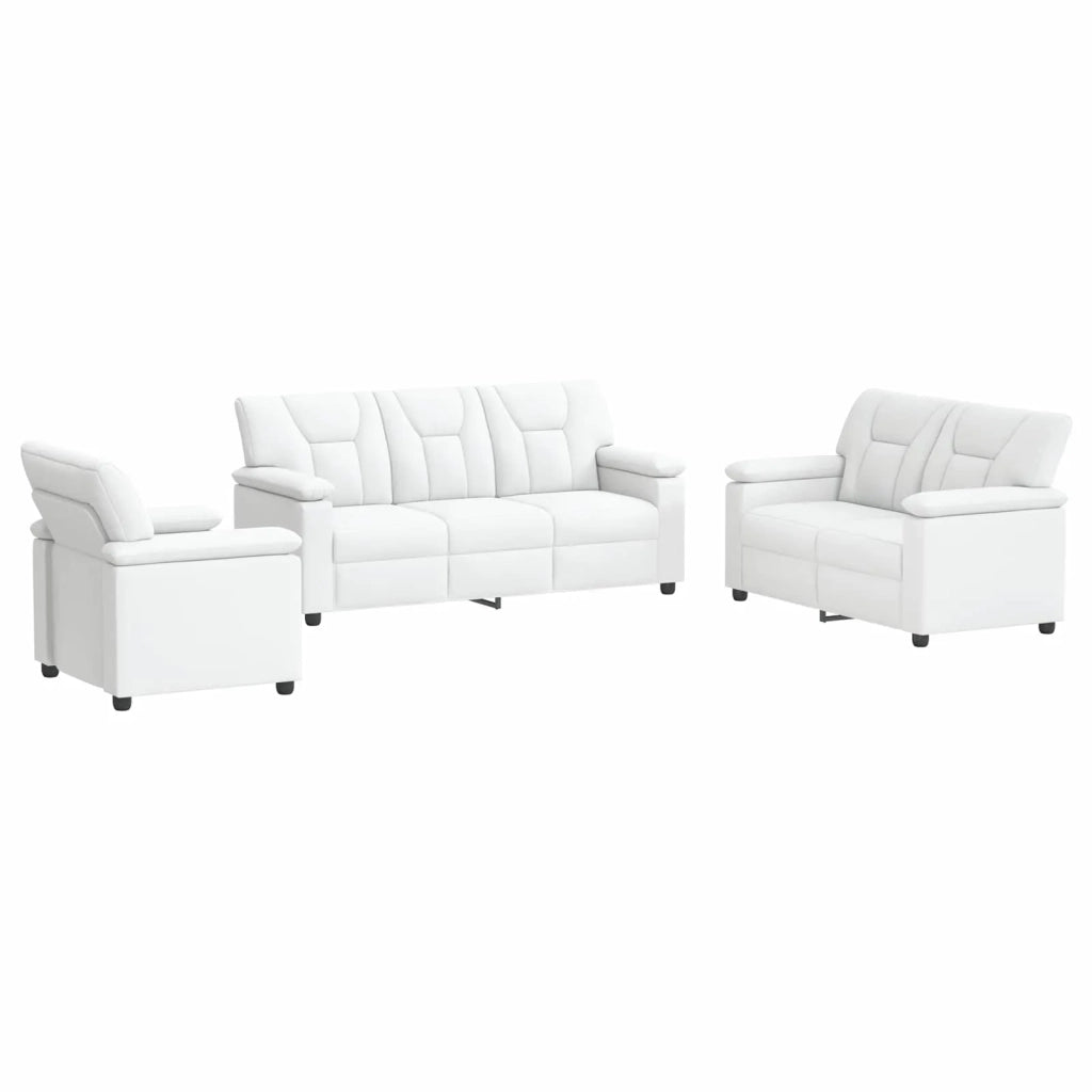 Set di divani 3 pcs Bianco Similpelle 3430549