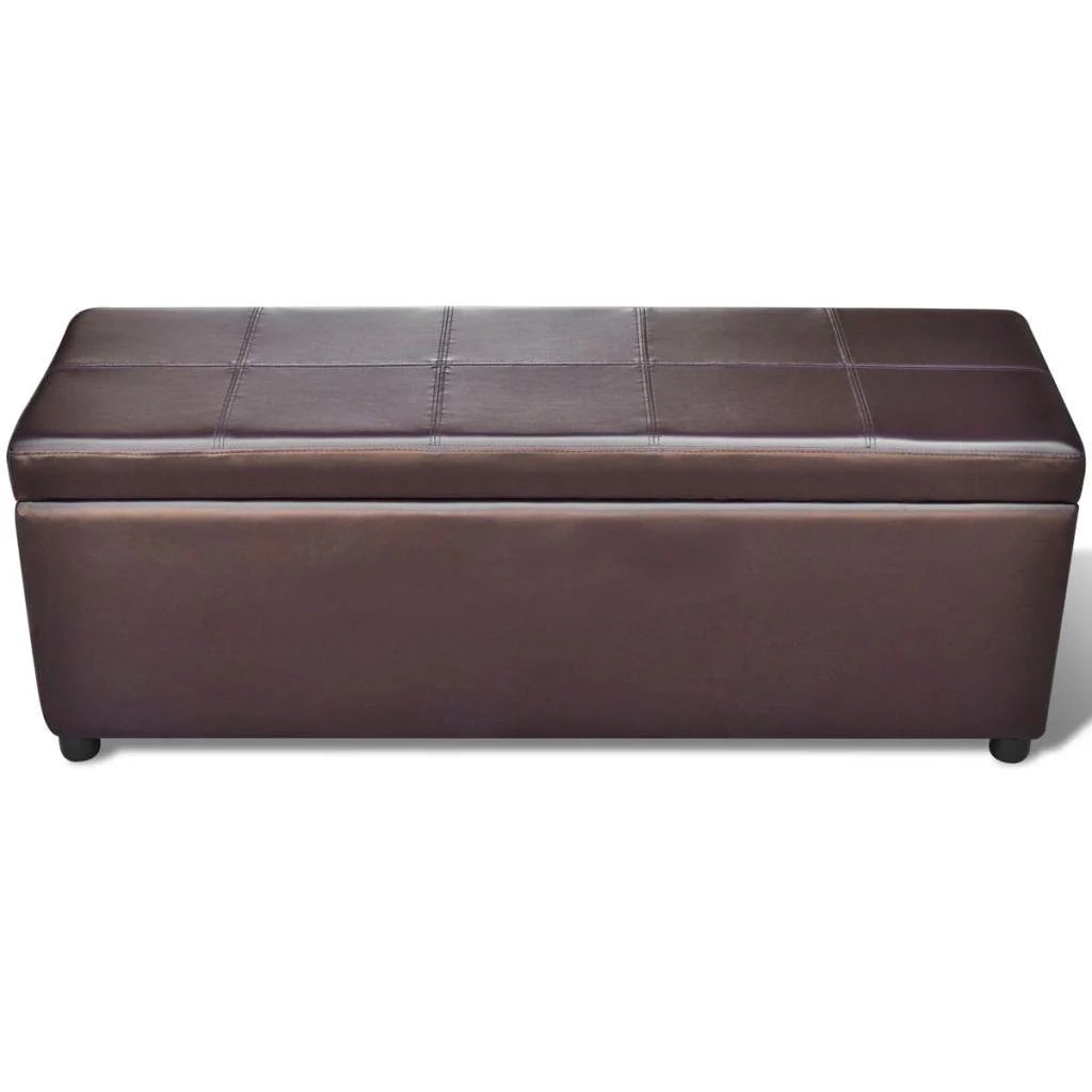 Panca/pouf/sgabello/mobile contenitore in legno marrone 3002030