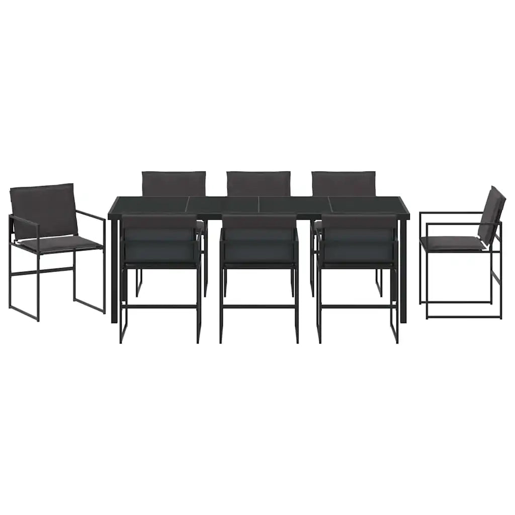 Set da Pranzo per Giardino 9 pcs Nero 3379335