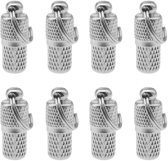 Etichette personalizzabili 8x - Metalliche - Anti-perdita - Progettate a capsule - 21 x 8 mm - Inclusi etichette mini in carta - Etichette per animali domestici