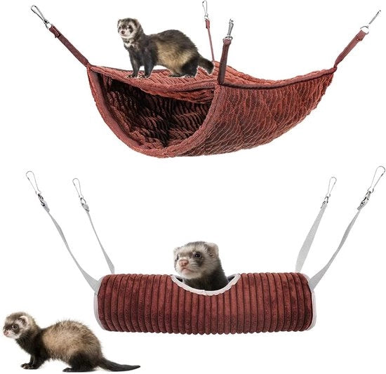 Combinazione di tunnel per piccoli animali - Rifugio tunnel per cavi, hamster, chinchilla - Marrone