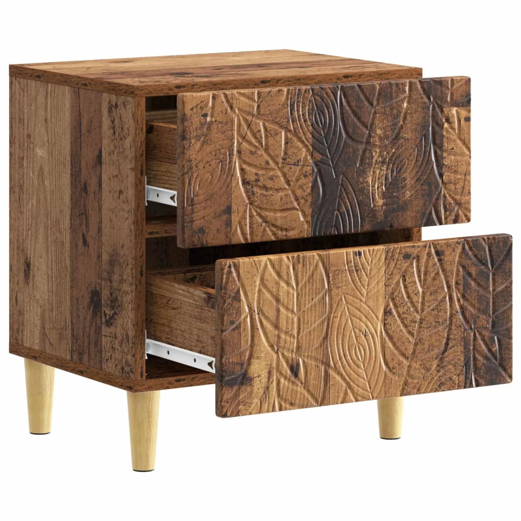 Comodino 2 pcs Legno antico 43 x 34,5 x 48 cm
