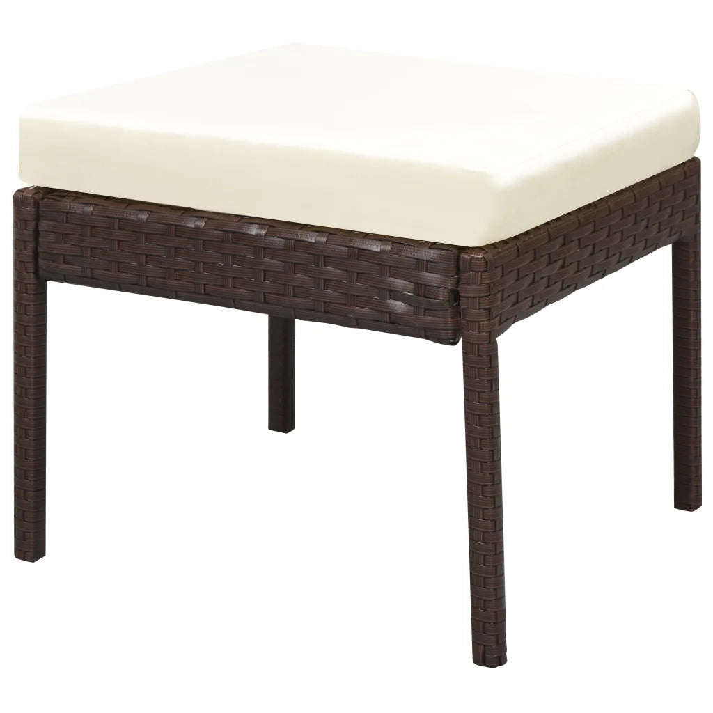Set Divani da Giardino 6 pz con Cuscini in Polyrattan Marrone 43009