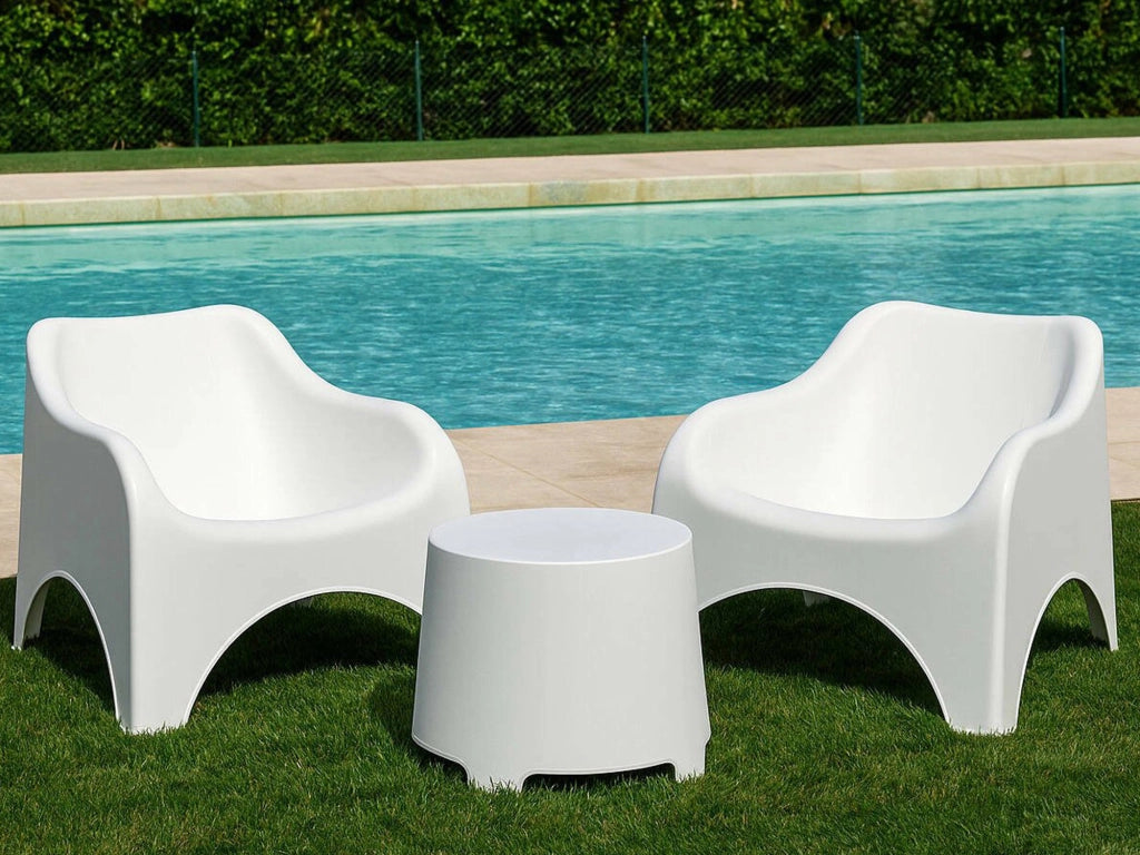 Salottino Outdoor Cormons, set Salotto da Esterno 2 Posti Made in Italy, Bianco