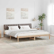 Struttura del Letto con testiera Marrone e taupe 200 x 200 cm 3394341