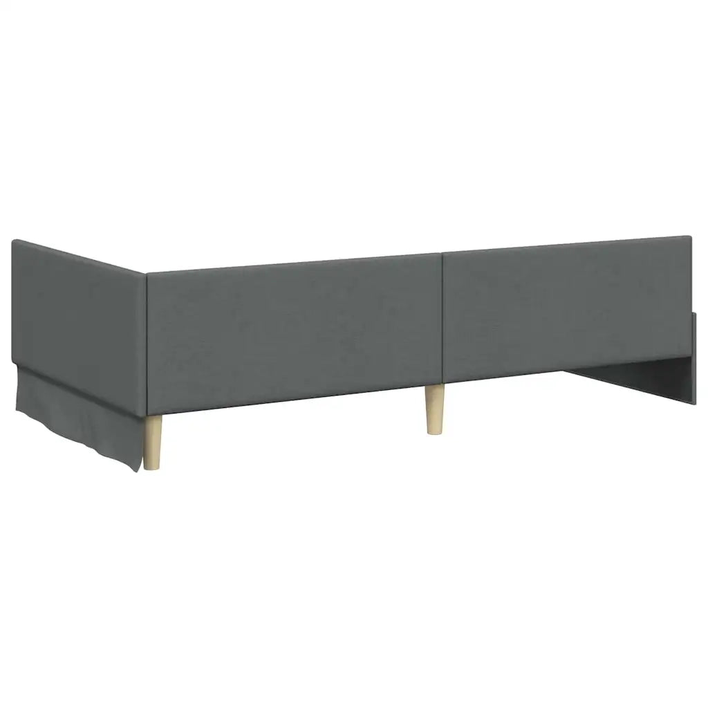 Cornice del letto ad angolo Grigio scuro 90 cm x 200 cm Tessuto 42016044
