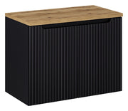 Set mobili bagno 80 cm con piano Nova Black 80 x 1401 x 40 cm