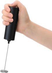 Melk Opschuimer Elettrico - Melk Opschuimer Manuale - Mini Mixer per Caffè - Funziona con Batterie - Senza Cavo - Utile per la Camping - Nero