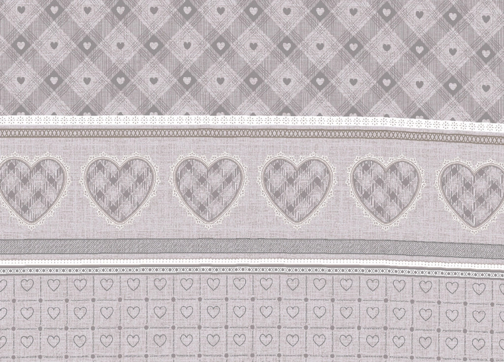 Copripiumino Sacco Piumone Cotone Flanella Pensieri Delicati Disegno Chalet - Matrimoniale - Beige