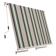 Tenda da Sole a Caduta con Bracci 250x300 cm Tessuto in Poliestere Riga Verde
