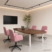 Sedie da scrivania girevoli 4 pz 54 x 55 x 90 cm Rosa 3428332