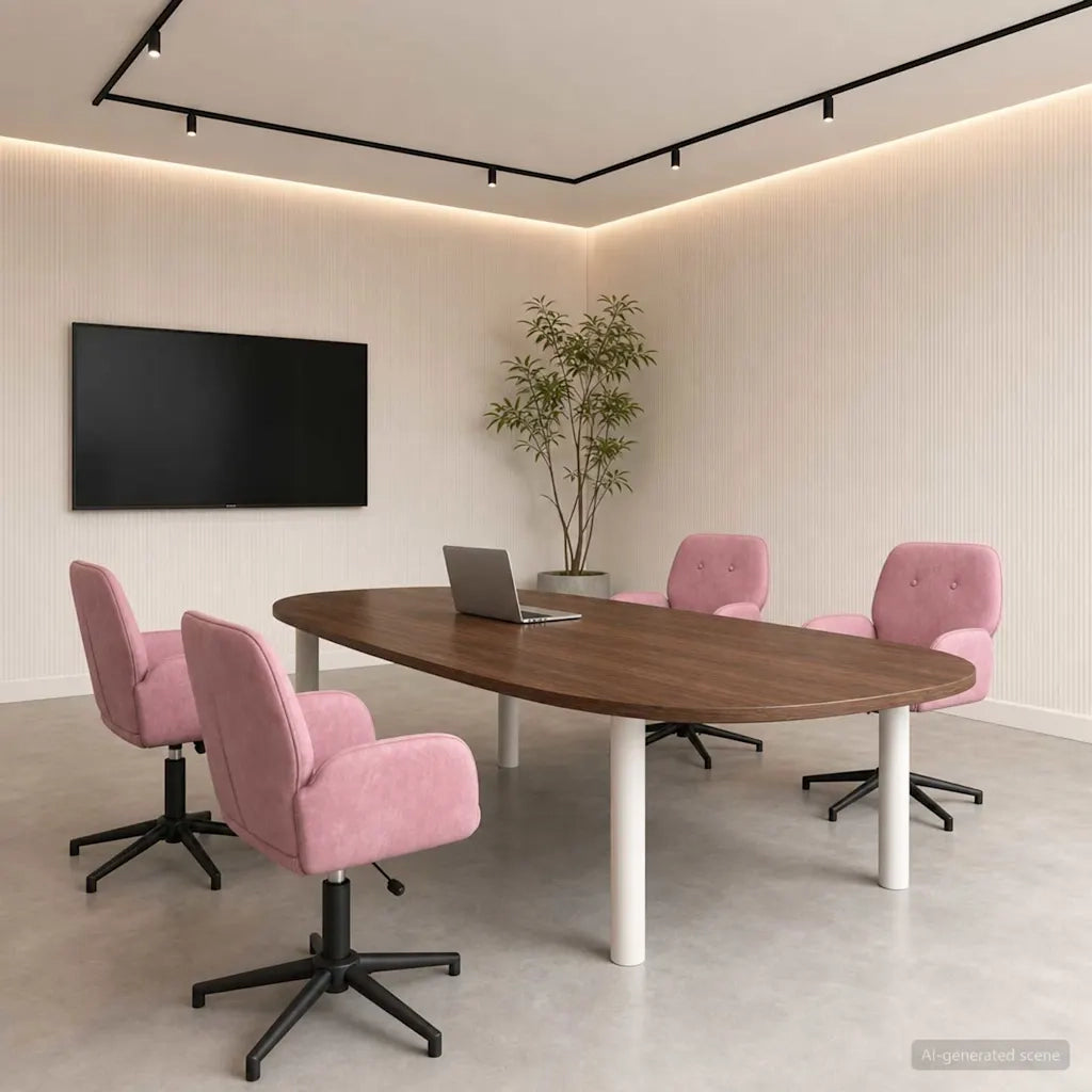 Sedie da scrivania girevoli 4 pz 54 x 55 x 90 cm Rosa 3428332