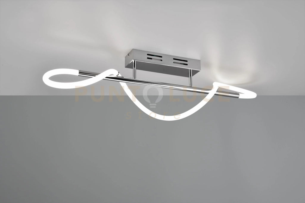 ARGOS PLAFONIERA LED 28W 3500lm, 4000K TUBO FLESSIBILE ILLUMINATO A 360° CON STRUTTURA METALLO CROMATO L. 105CM