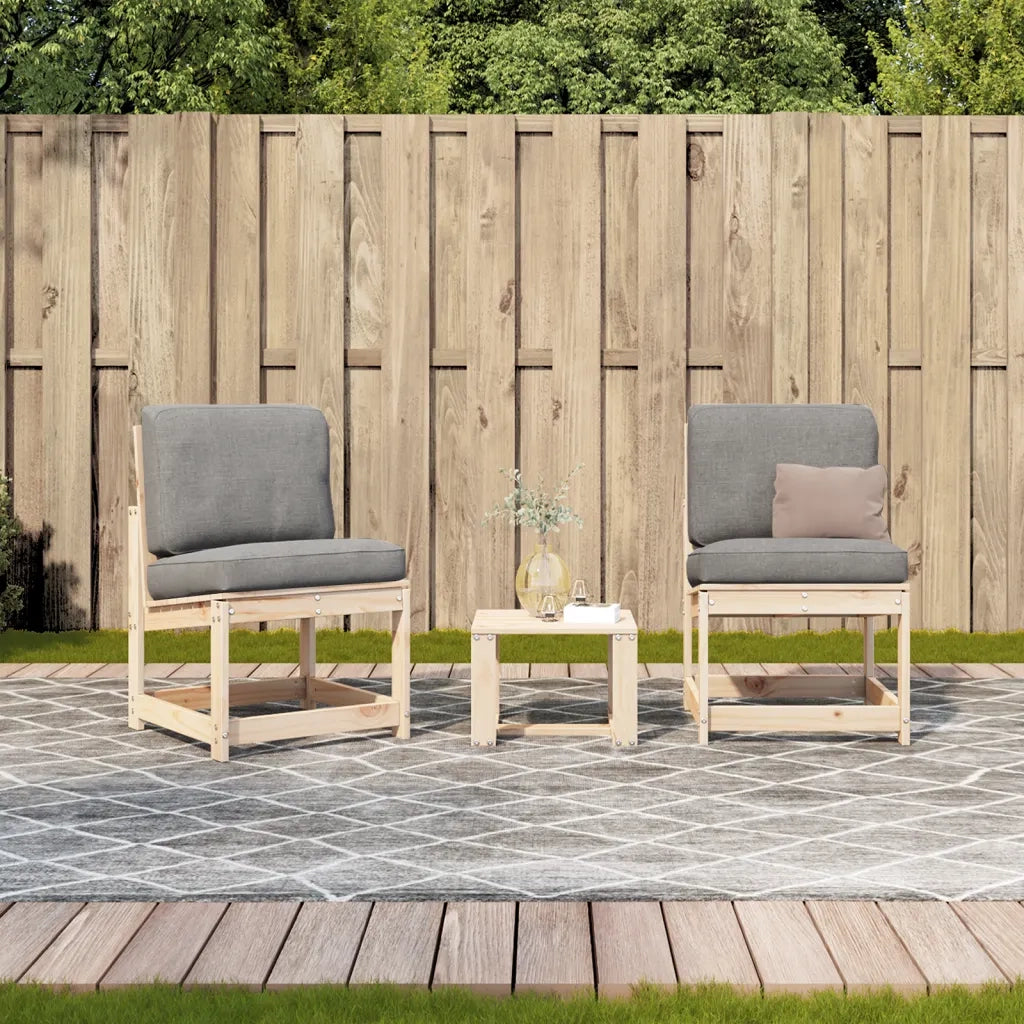 Set Salotto da Giardino 3 pz in Legno Massello di Pinocod mxl 91308