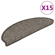 Tappeti Autoadesivi Scale Aspetto Sisal 15 pz 65x25cm Antracite