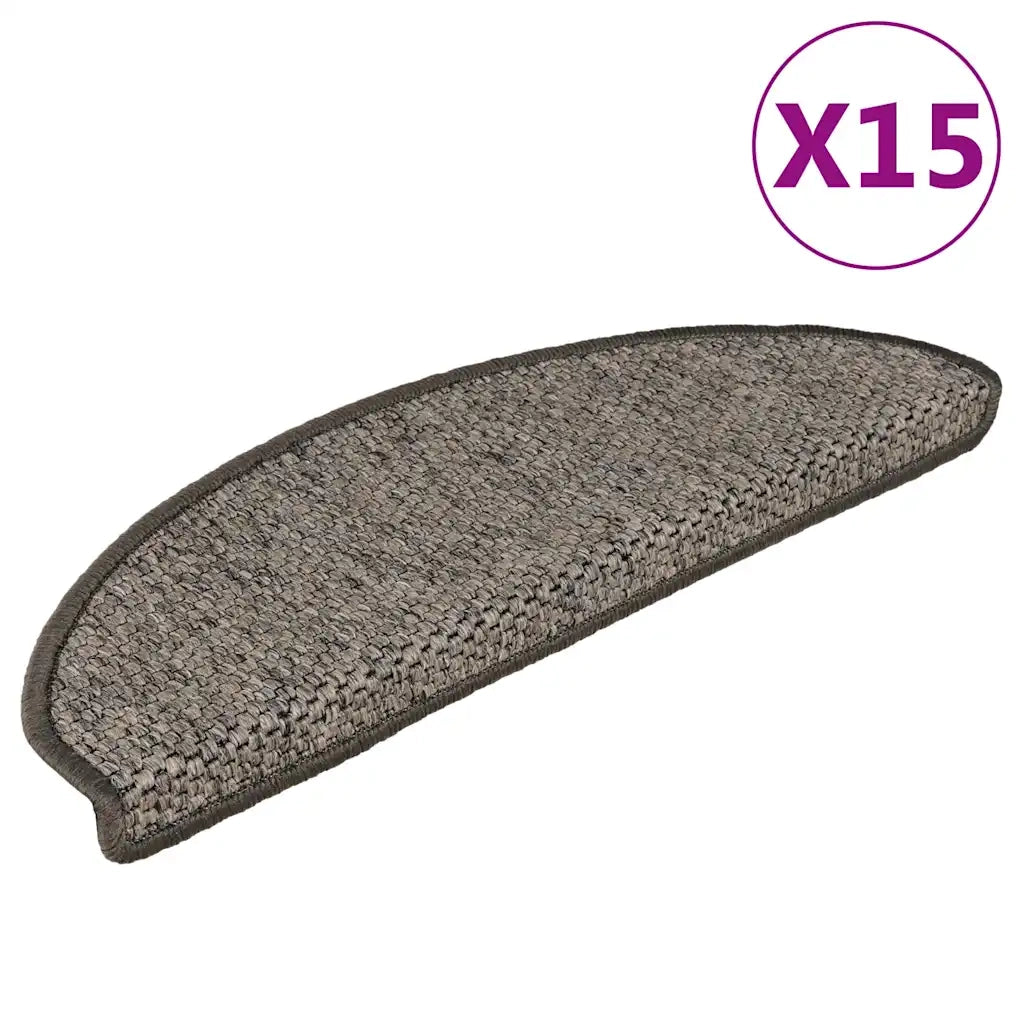 Tappeti Autoadesivi Scale Aspetto Sisal 15 pz 65x25cm Antracite