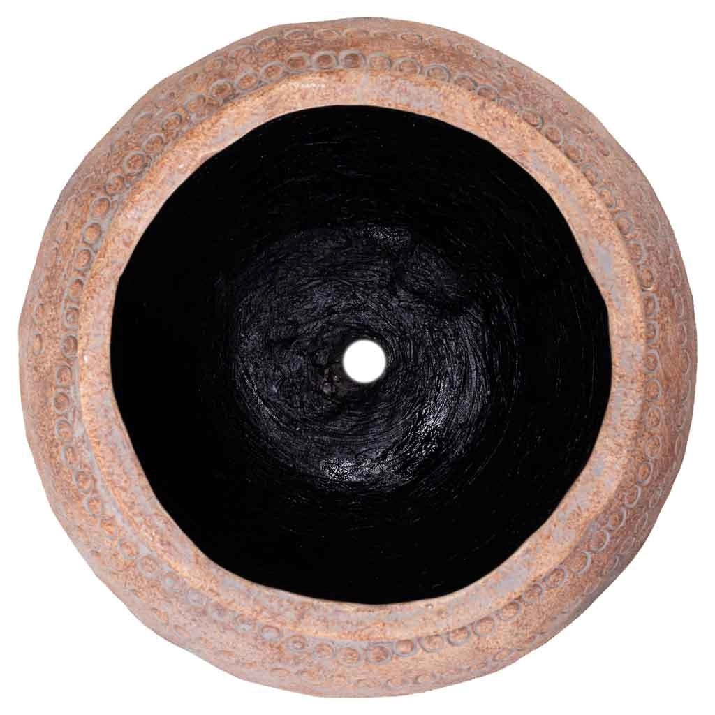 Vaso fibra di vetro marrone rossastro 33,5x33,5x31,5 cm