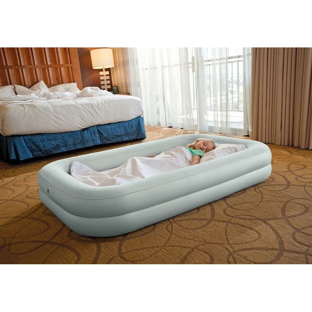 Trade Shop - Materassino Gonfiabile Baby Con Pompa Manuale Pvc 107x168x25cm Per Bambini 66810 -