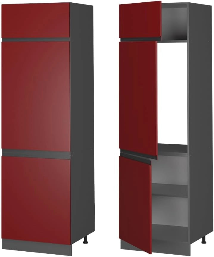 Armadio frigorifero R-Line, Rosso, 60 cm Forma a J, per la libera combinazione all'interno di sistemi cucina modulari