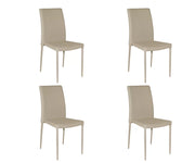 Set 4 sedie moderne in ecopelle nocciola con struttura in metallo (710) - Mobili 2G