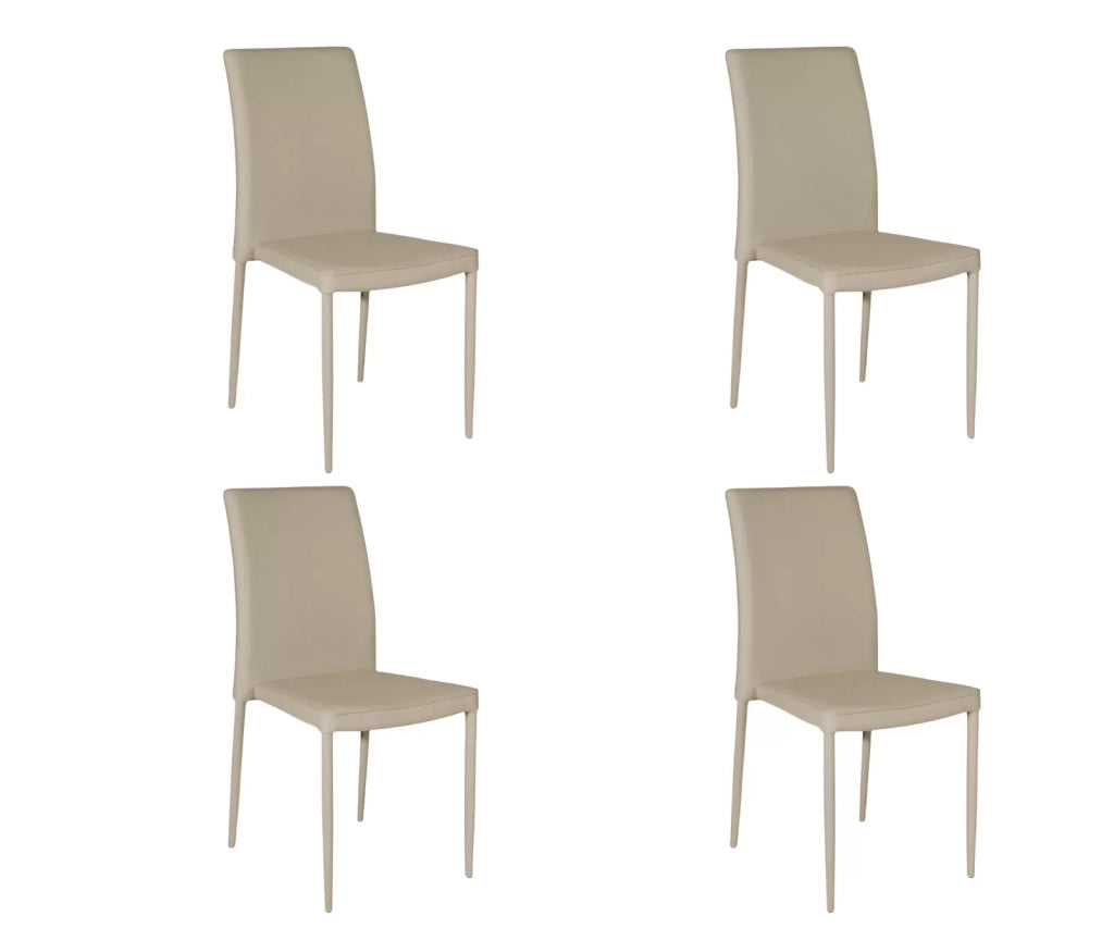 Set 4 sedie moderne in ecopelle nocciola con struttura in metallo (710) - Mobili 2G