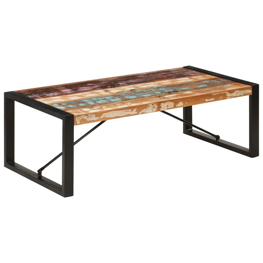 Tavolino da CaffÃ¨ in Legno Massello Recuperato 120x60x40 cm