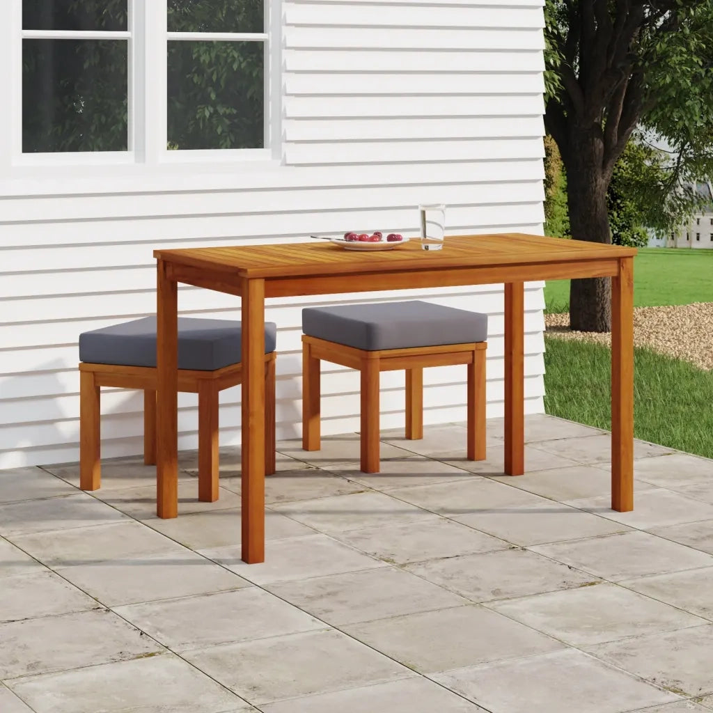 Set da Pranzo da Giardino 3pz | Set Salotto da Giardino con Cuscini Legno Massello Acacia