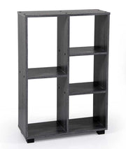 ERMES LIBRERIA IN LEGNO CON 5 VANI APERTI 60 X 24 X 87 CM COLORE WENGÈ