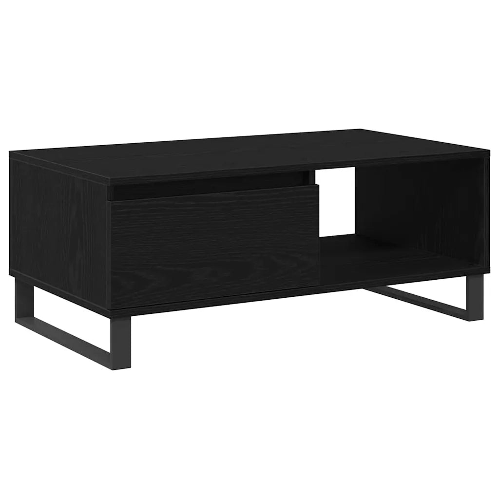 Tavolino da salotto con cassetto Rovere Nero 90 x 50 x 36,5 cm 862963