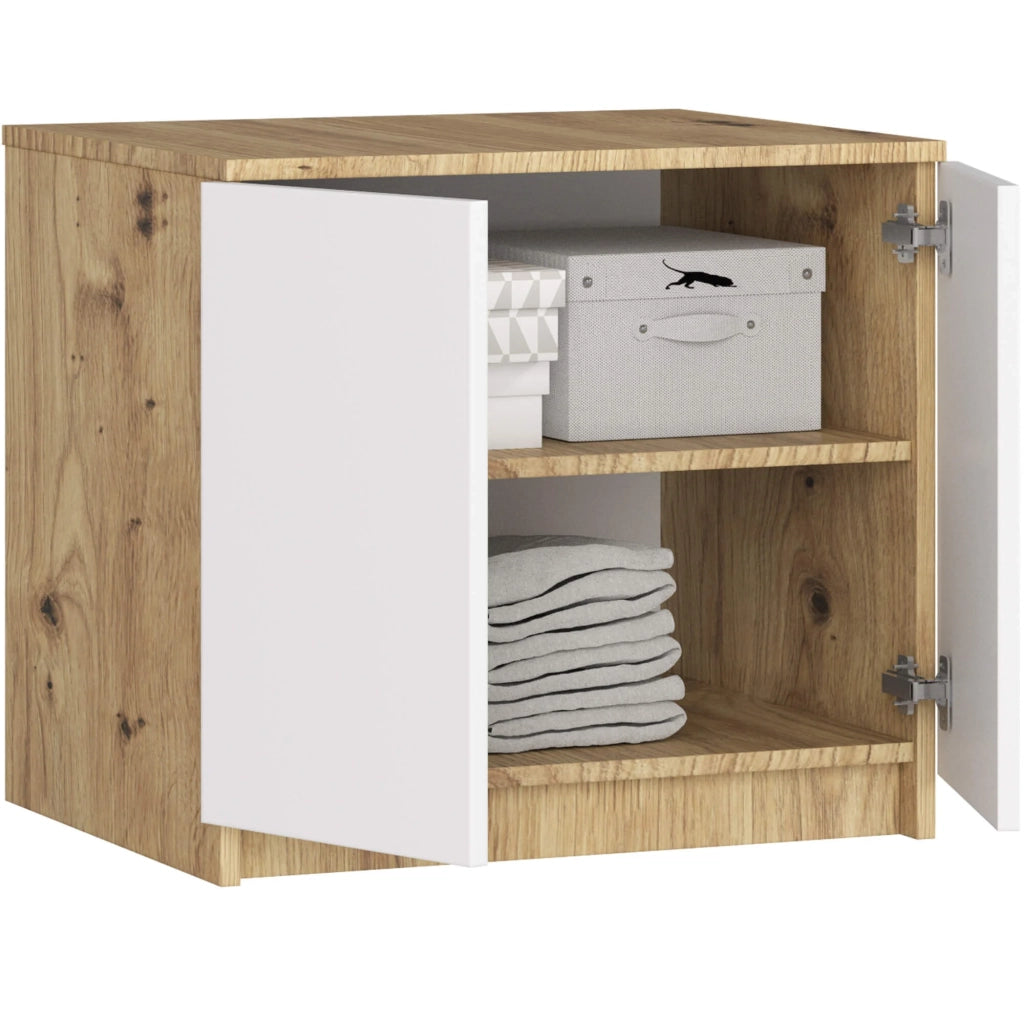 Sopralzo per armadio AKORD S60 Quercia Artisan 60 cm 2 ante inserto frontale Bianco 60x51x55 cm