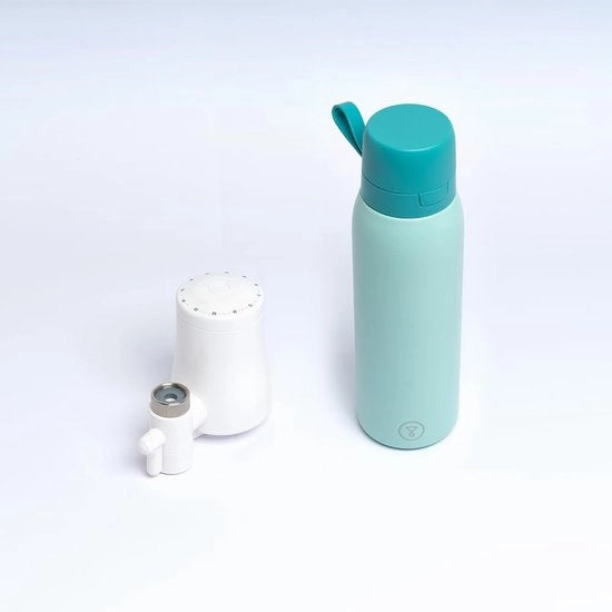 Filtro per rubinetto a 5 livelli con bottiglia filtro riciclabile - Effettiva eliminazione di cloro e calcare