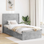 Struttura del letto con stoccaggio e testata Grigio Cemento 3414160
