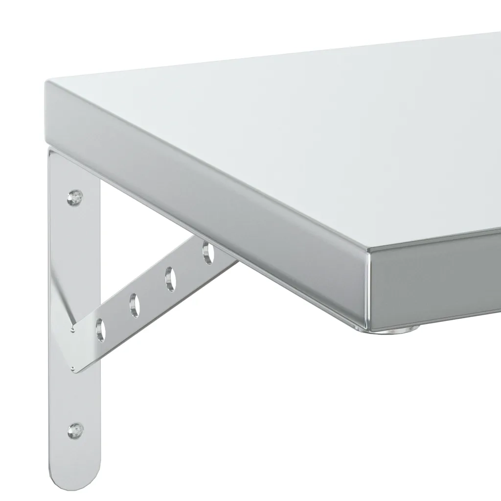 vidaXL Mensole a Muro 2 pz 100x30 cm Argento in Acciaio Inossidabile