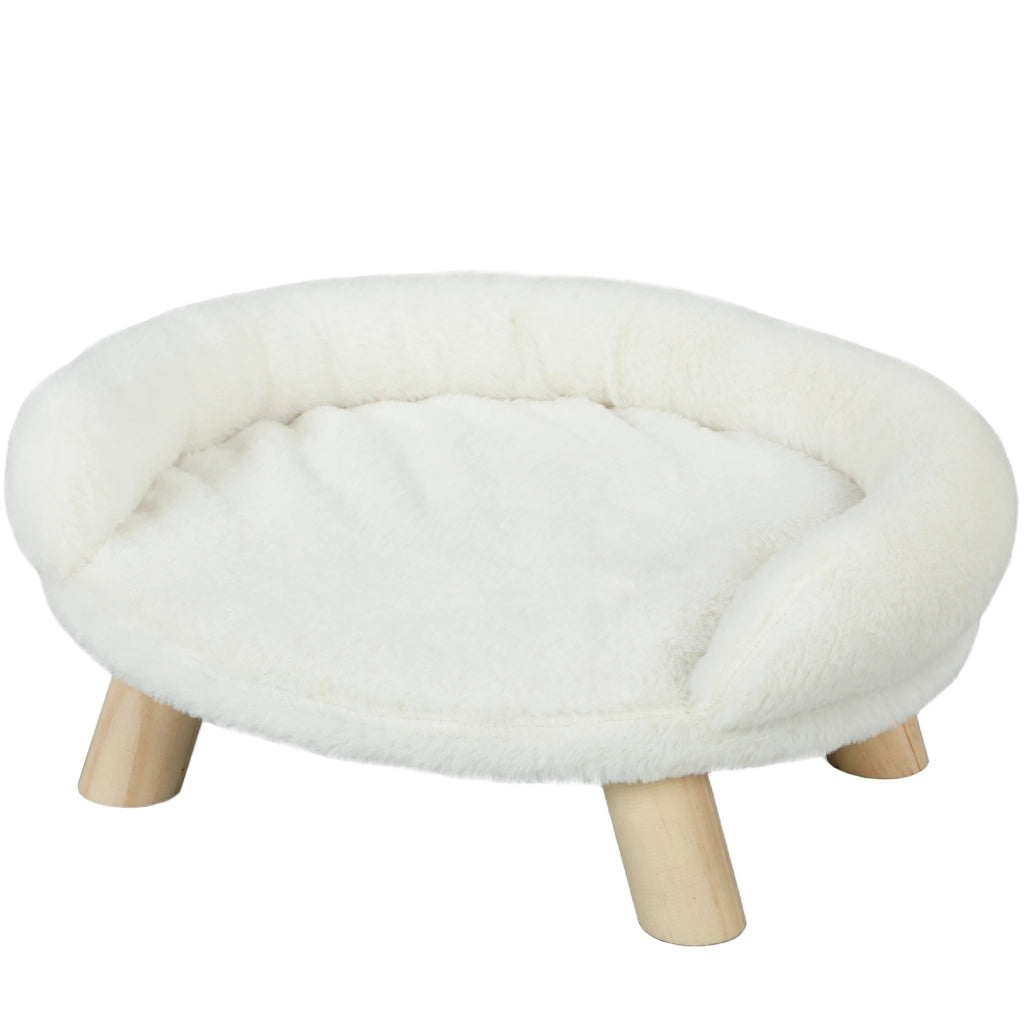 Letto per Animali Domestici Gatti Cani ¨C zephmum ¨C Plush Lavabile Crema Bianca 47x40x20cm
