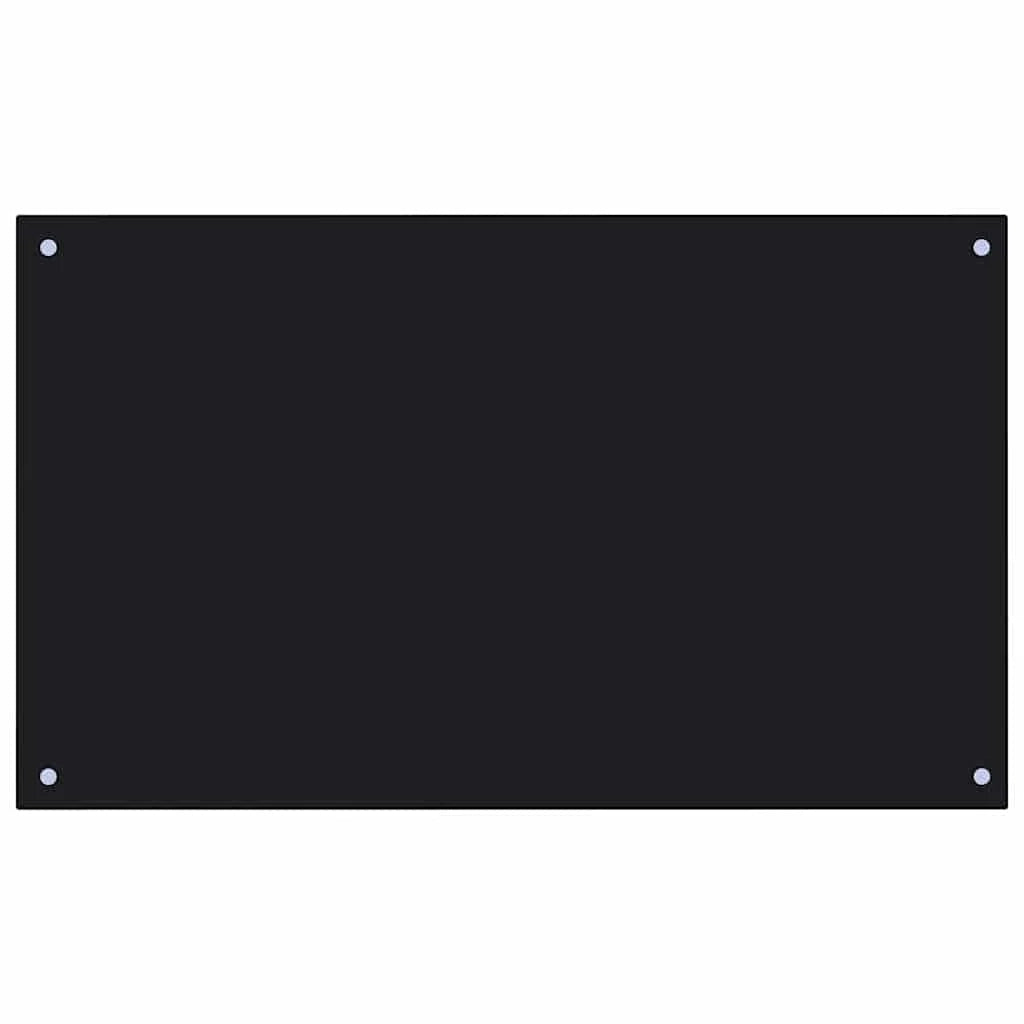 Set di 2 paraschizzi da cucina resistenti al calore 100 x 60 cm in vetro temperato nero 02_0056234
