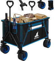 Carrello da giardinaggio pieghevole - Utility Wagon - Carrello pieghevole - Alta capacità di carico - Pneumatici tutti terreni - Progetto duraturo - 106 cm x 105 cm x 54 cm scompresso; 47,5 cm x 70 cm x 23 cm ripiegato