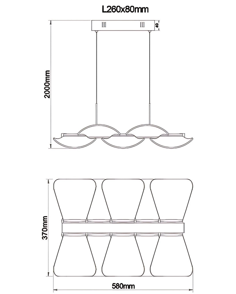 Sylvie Lampada a Sospensione LED 30W Bianco in Metallo e Metacrilato, Design Moderno, 4000 Lumen, Luce Calda 3000K, Dimmerabile a Taglio di Fase