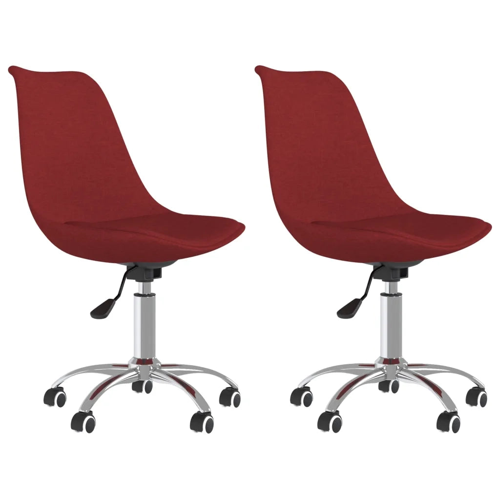 Sedie da Pranzo Girevoli 2 pz Rosso Vino in Tessuto cod mxl 28858