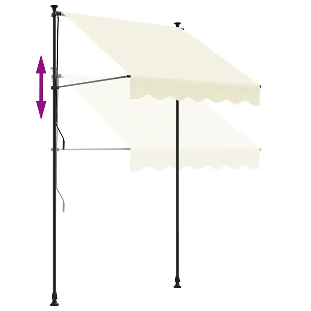 Tenda da Sole Retrattile Crema 200x150 cm in Tessuto e Acciaio