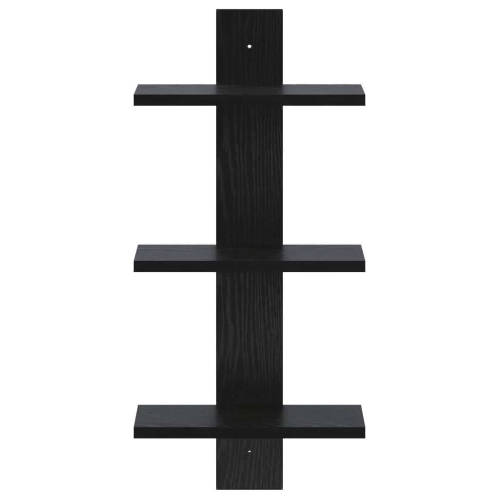 Scaffale da parete Rovere Nero 30 x 13,5 x 64,5 cm 8020314