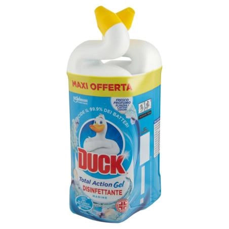 DUCK TOTAL ACTION GEL DISINFETTANTE GEL MARINE ELIMINA IL 99,9% DEI BATTERI PROFUMO ELIMINA ODORI 2X 750 ML