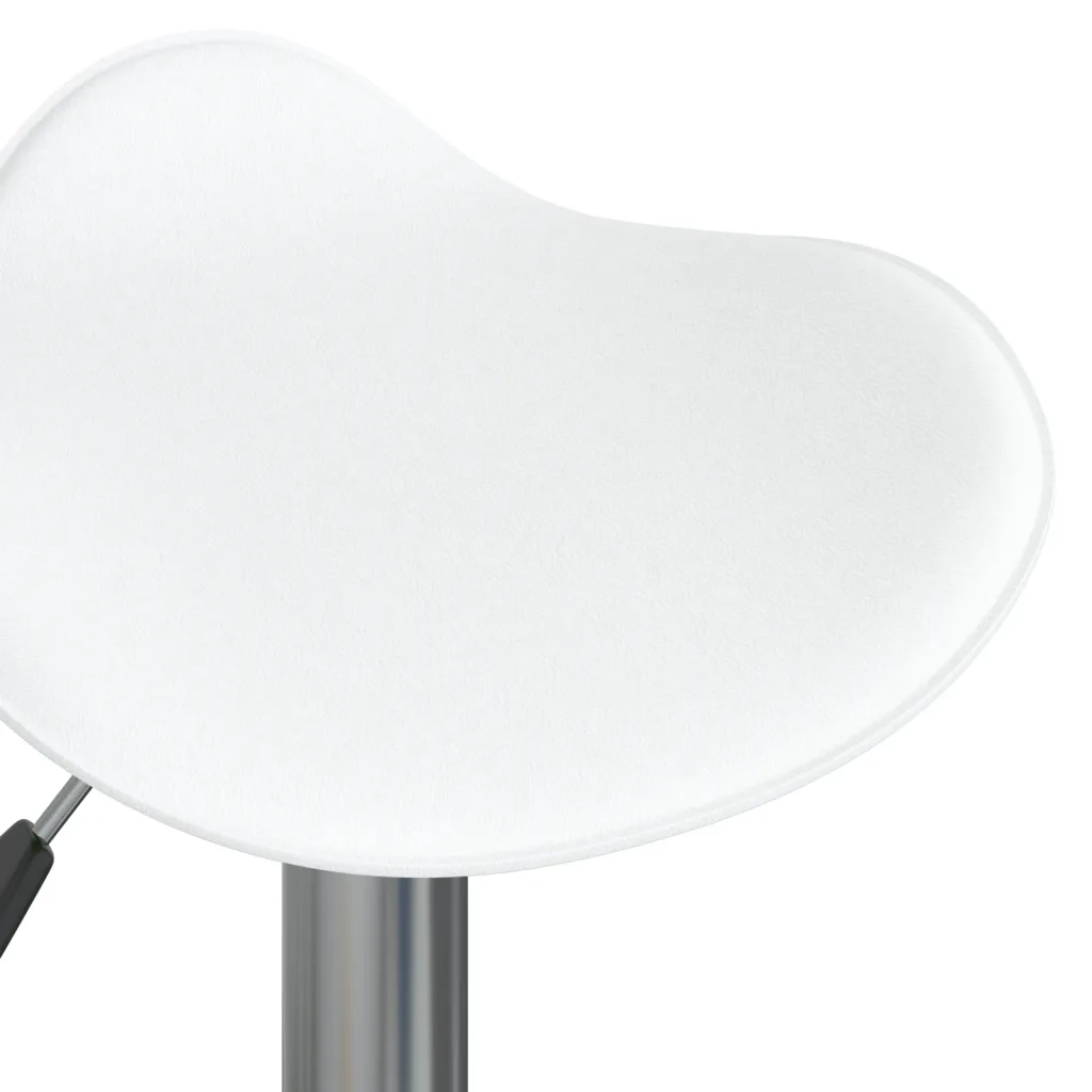 Sgabello da Bar Bianco in Acciaio Cromato e Pelle Sintetica cod mxl 57328