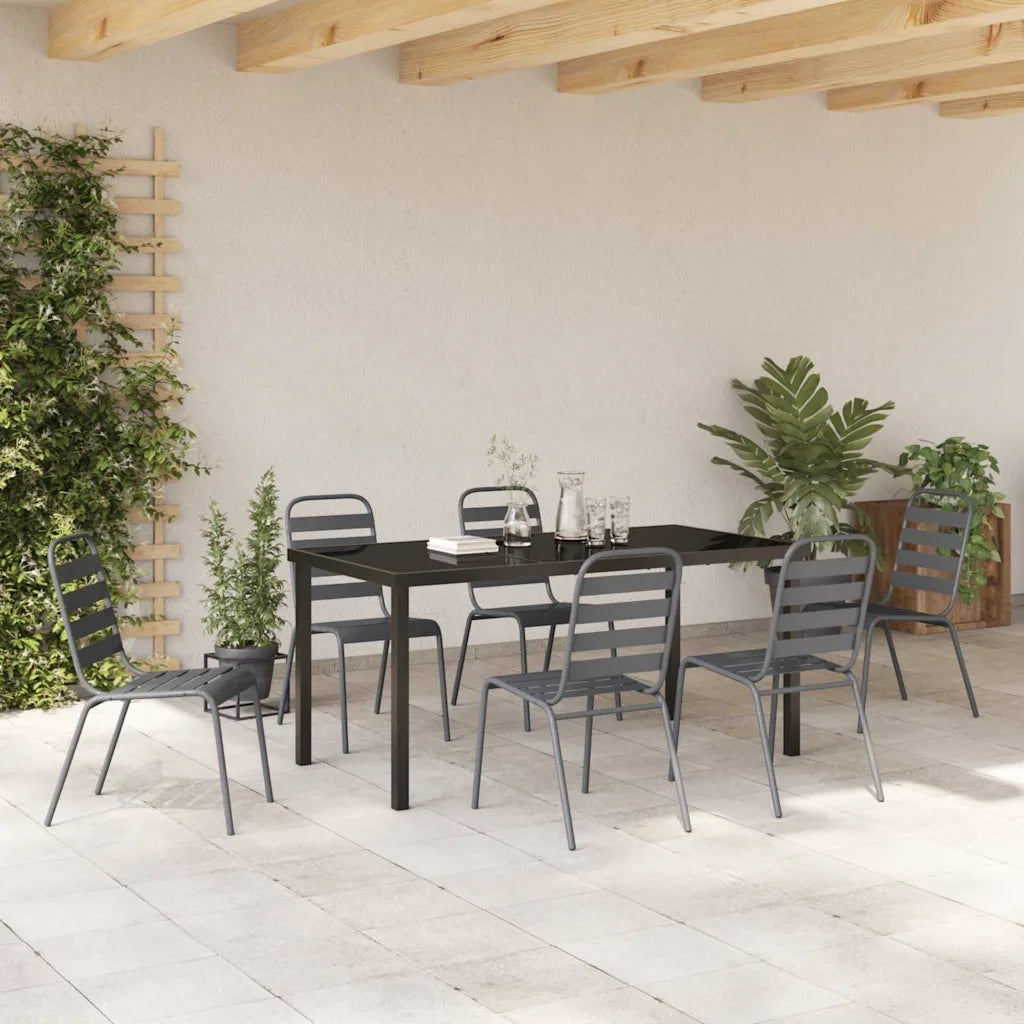 Set da Pranzo per Giardino 7 pcs Antracite