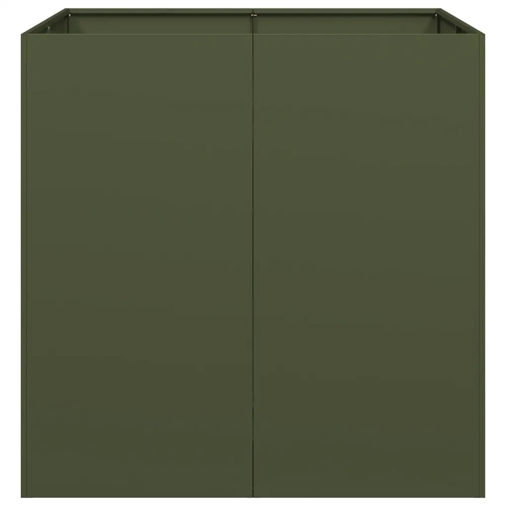 Fioriera Verde Oliva 80x80x80 cm in Acciaio 860783