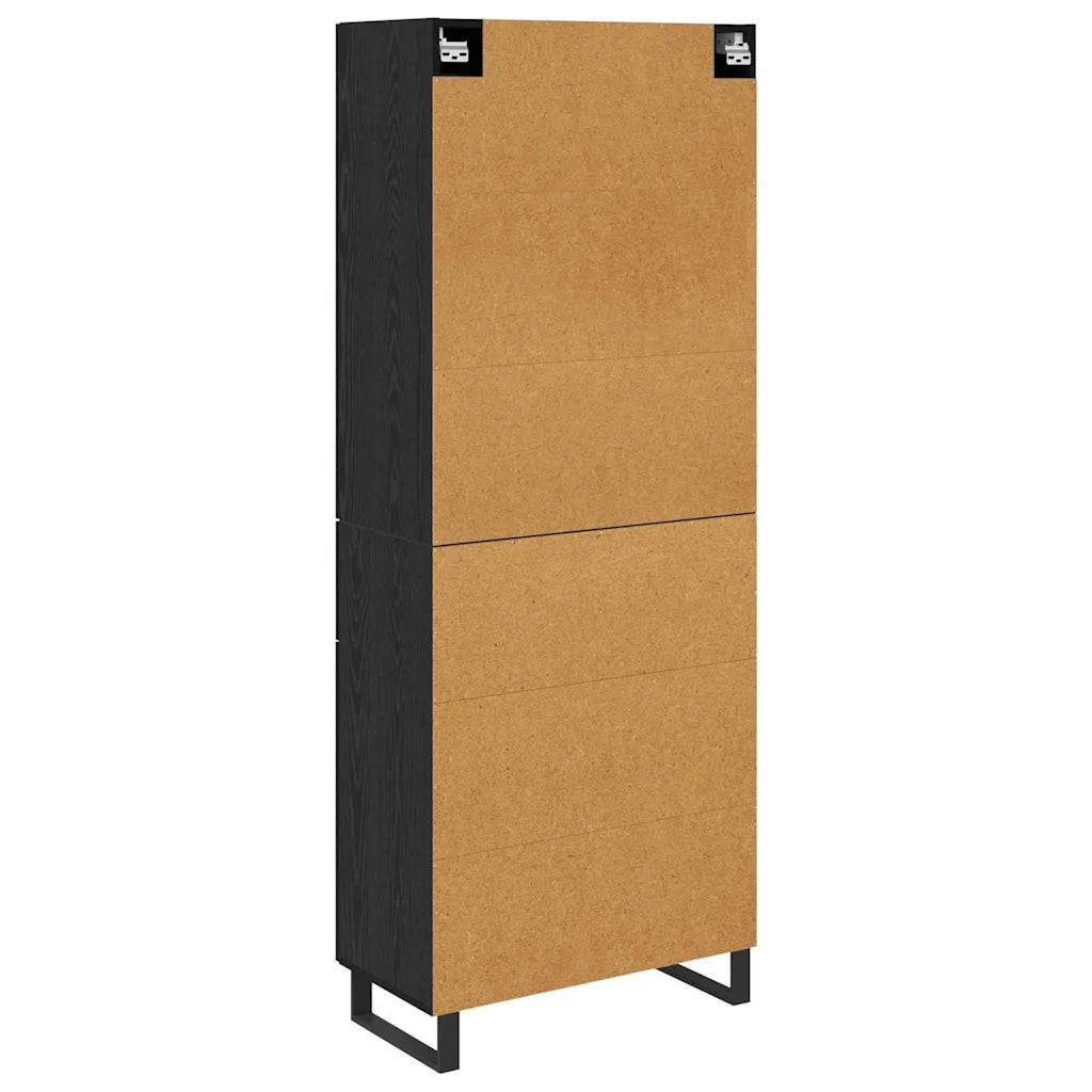 Credenza Rovere Nero 69,5 x 34 x 180 cm Legno multistrato 3416111