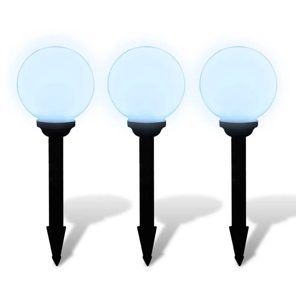 Lampione Solare a LED da Giardino 20 cm 3 pz con Picchetto CFW5407787