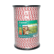 Filo bianco-rosso, diametro 4 mm, 6x0.2 mm SS, 500 m per recinzione elettrica, resistenza 4.5 Ohm, Bourget