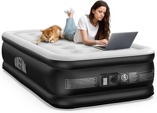 Matrassone per una persona con pompa integrata - Matrasso autoinflante in 3 minuti - Portatile e ripiegabile - Letto da campeggio 190 × 99 × 46 cm