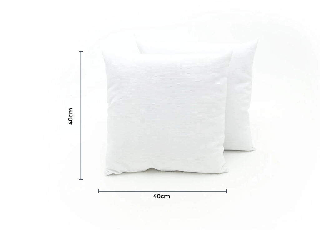 Coppia Cuscini Arredo Imbottiti Tessuto Ottoman In Tinta Unita Colore Bianco 25 - 40x40 - Bianco 25