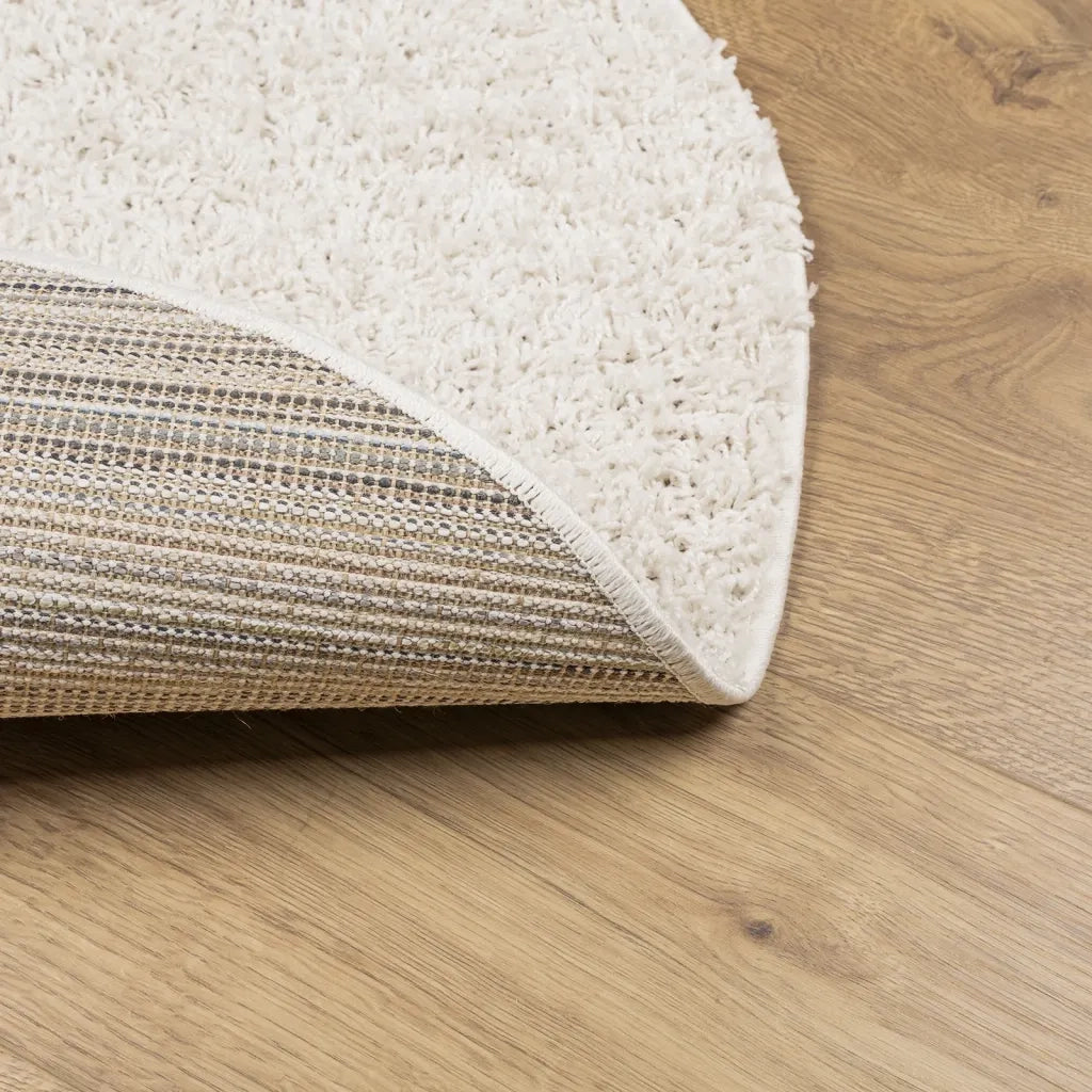 Tappeto Shaggy PAMPLONA a Pelo Lungo Moderno Crema Ø 200 cm 375247